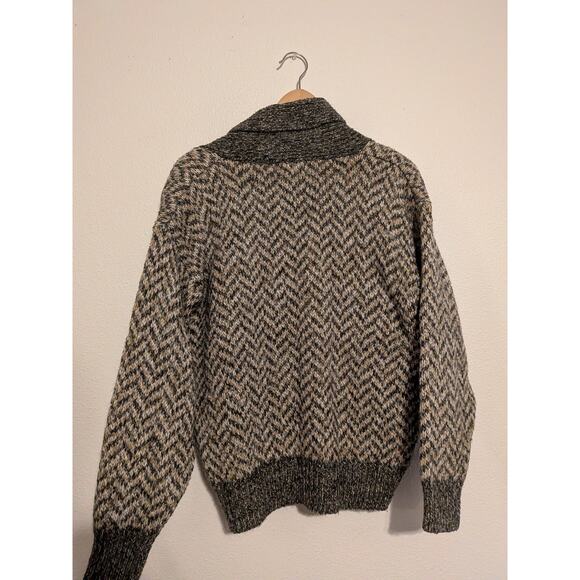 ic winters button down sweater zig zag stripes shawl collar size Large - Picture 6 of 6